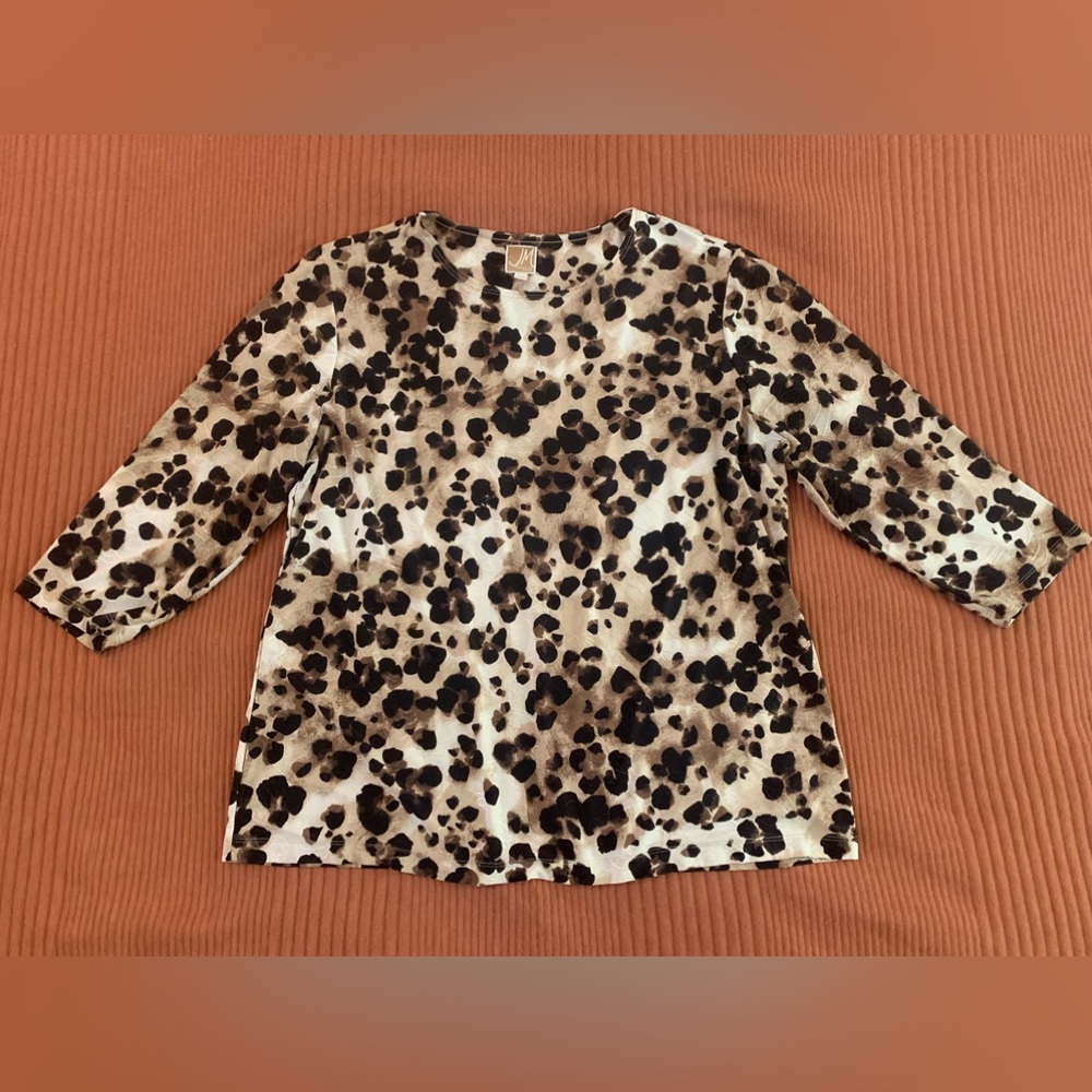 Leopard Printed 3/4 Sleeve Blouse Women’s 1X